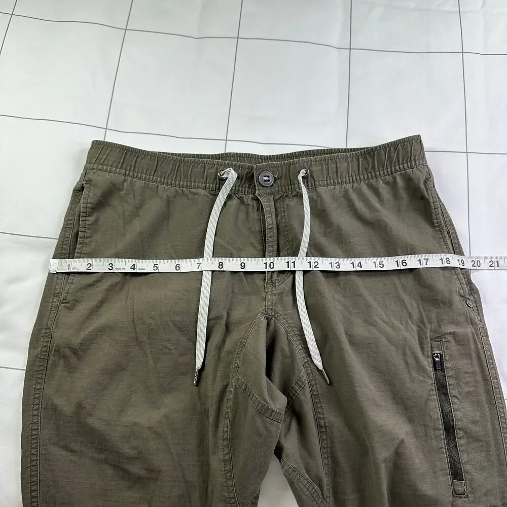 Vuori Olive Green Ripstop Drawstring Pants